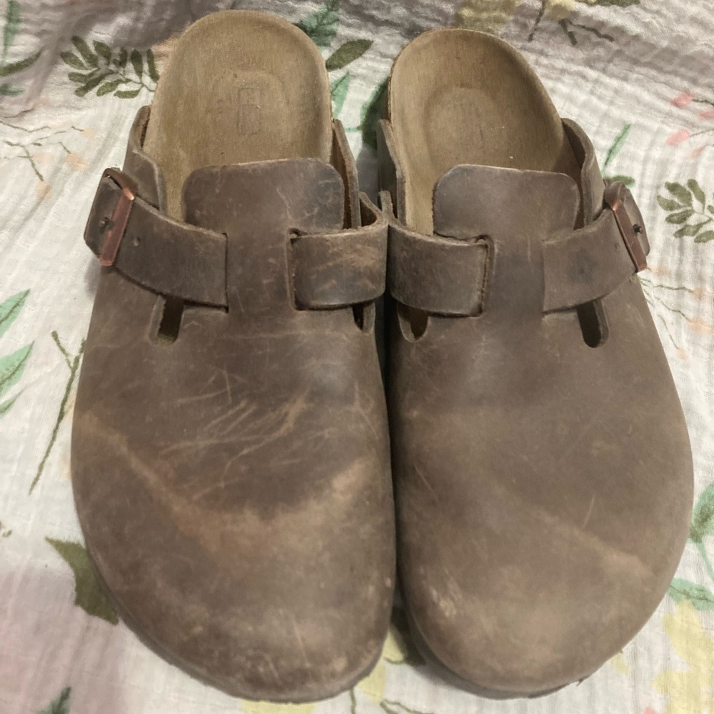 Birkenstock Brown Leather Mules